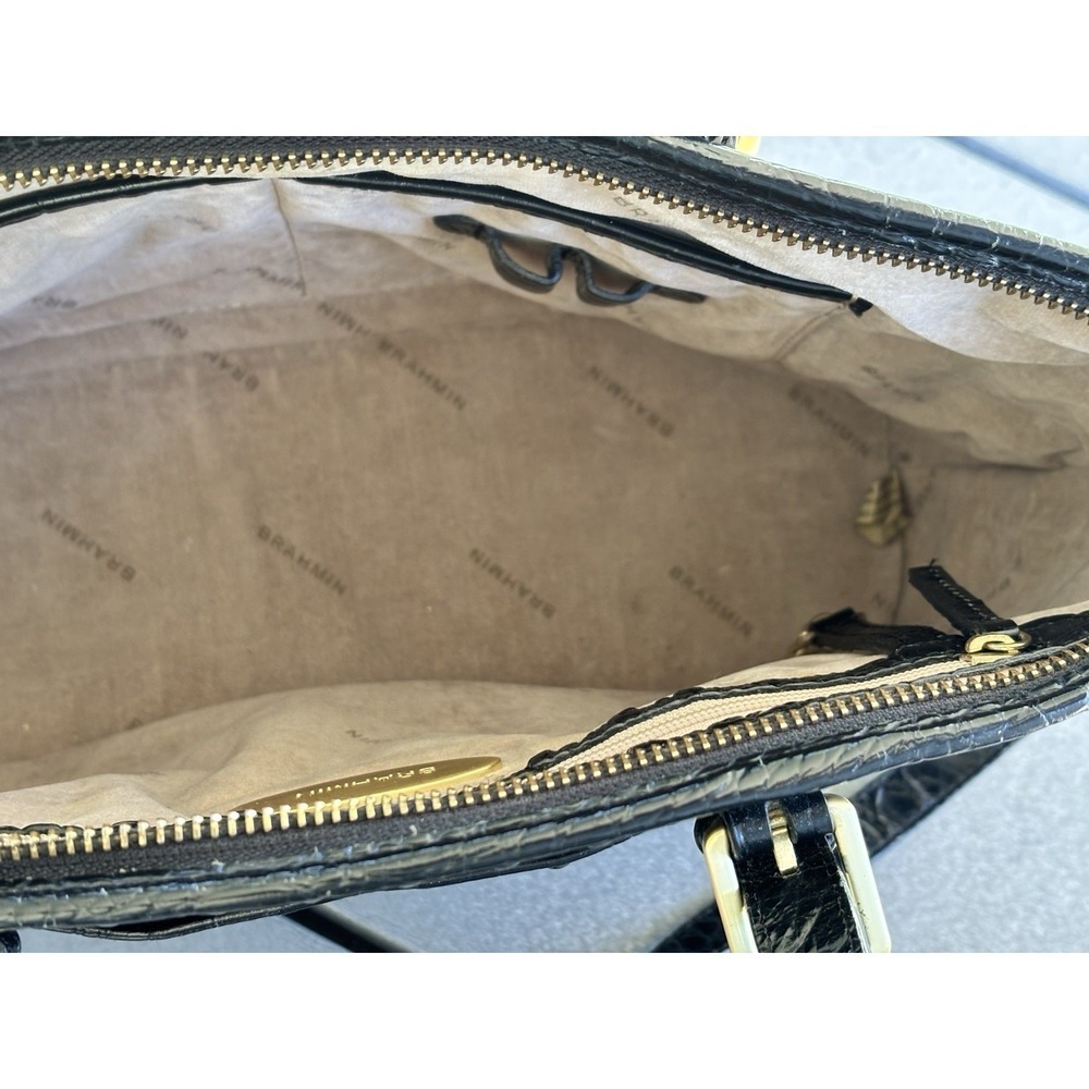 BRAHMIN MINI ASHER Satchel In Black Melbourne Genuine Leather shoulder bag tote - Picture 11 of 12